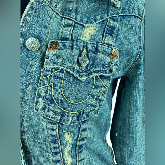 SOLD 😁 True Religion Distressed Denim Jacket - Picture 9 of 12